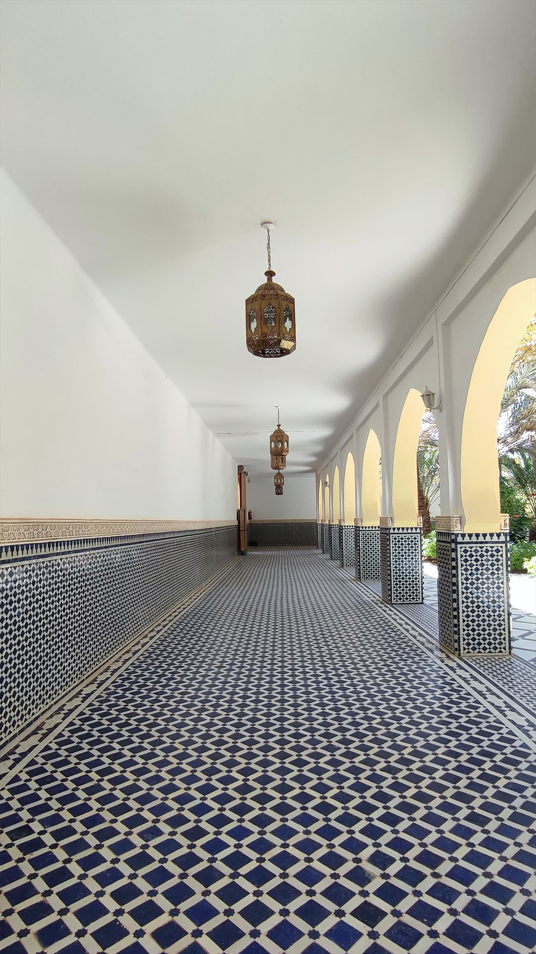 Moulay Ali Cherif's Mausoleum, decorative corridor in a traditional building